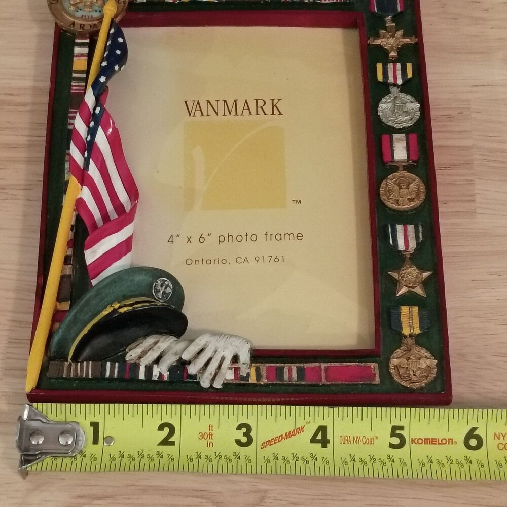 Vintage 1998 Vanmark American Hero's United States Army 4x6 Photo Frame Resin 3D - Picture 8 of 9